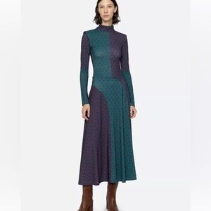 SEA New York Panna Set Midi Skirt Medium Green Purple Floral